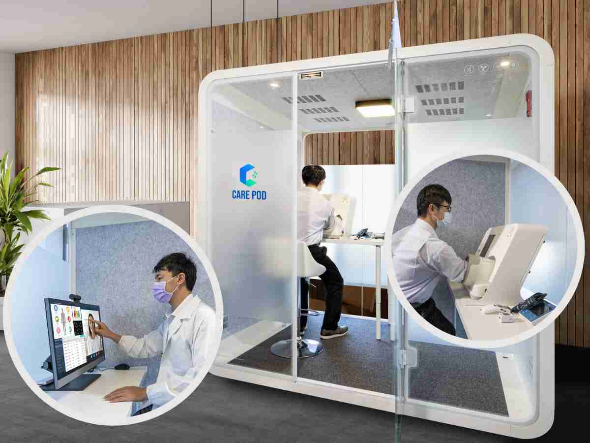 达擎于医疗科技展中展出＂远距诊疗舱＂，，以因应医疗数字化及社会高龄化趋势下、、复诊及慢性病患等族群对于远距看诊需求逐渐升高所推出的创新整合方案。。。多功能合一、、、高隐私性的远距诊疗舱可根据病患端与医师端的不同需求，，提供弹性化及客制化功能，，，，节省医生和病患的精力及时间