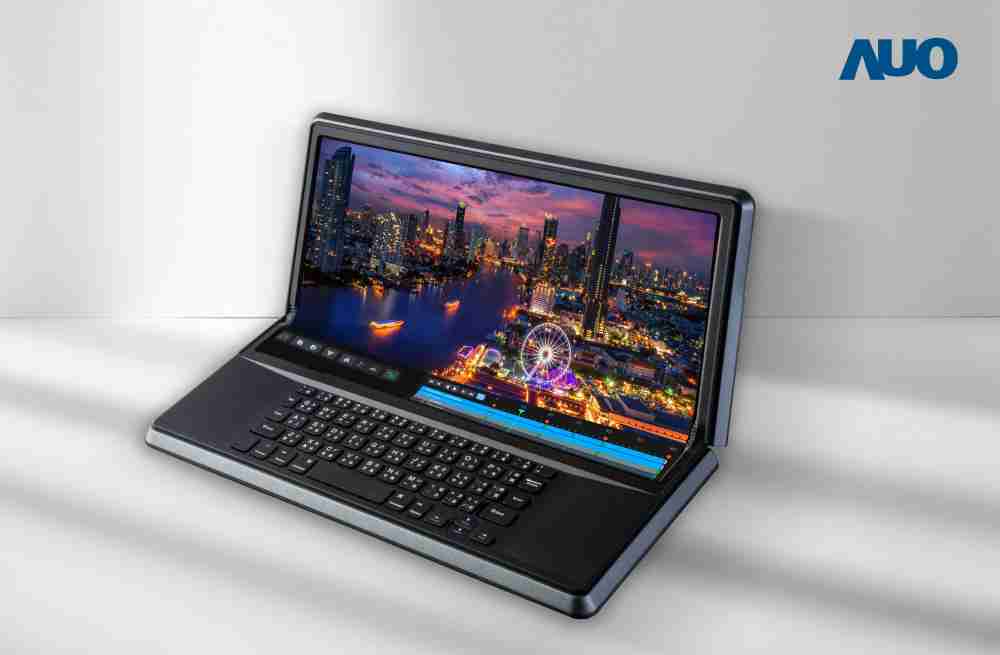 OBPay14.6吋Micro LED折迭显示屏幕，，搭配半径4mm的弯折绞炼，，，以及高画素、、、高亮度、、、高对比度的显示技术特点，，，即便在大视角下仍保有绝佳色相与亮度